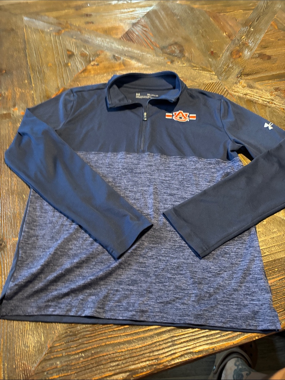 Under Armour Navy Blue & Heathered Navy Auburn Tigers Quarter-Zip Pullover